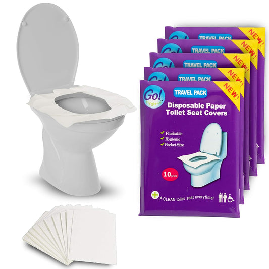 XL Travel Pack of 4 Packs (40-Count) + 1 Free Pack (10-Count) ! - Disposable Toilet Seat Covers - New!