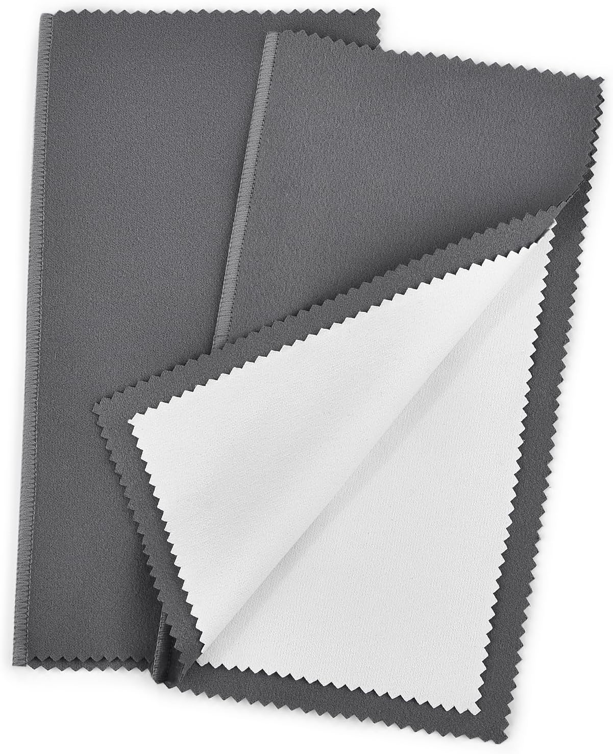 SEVENWELL Silver Polishing Cloth, Jewelry Cleaner Cloth for Sterling Silver Jewelry, Gold, Platinum, Silverware, Diamonds, Gemstones, Coins (20cm Dark Grey Silver Cloth)