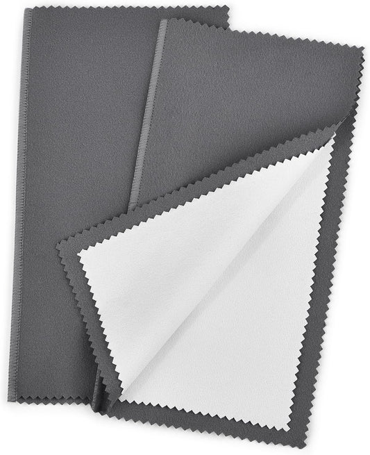 SEVENWELL Silver Polishing Cloth, Jewelry Cleaner Cloth for Sterling Silver Jewelry, Gold, Platinum, Silverware, Diamonds, Gemstones, Coins (20cm Dark Grey Silver Cloth)