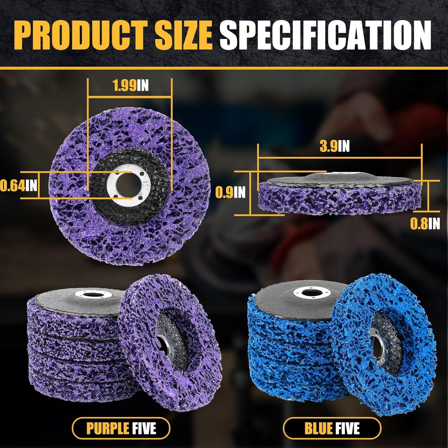 10Pcs Strip Discs Stripping Wheels, Paint Stripper Wheels 4" x 5/8" Rust Remover Wheel Remove Paint for Angle Grinder Paint Strip Wheel Quick Abrasive Discs Rust