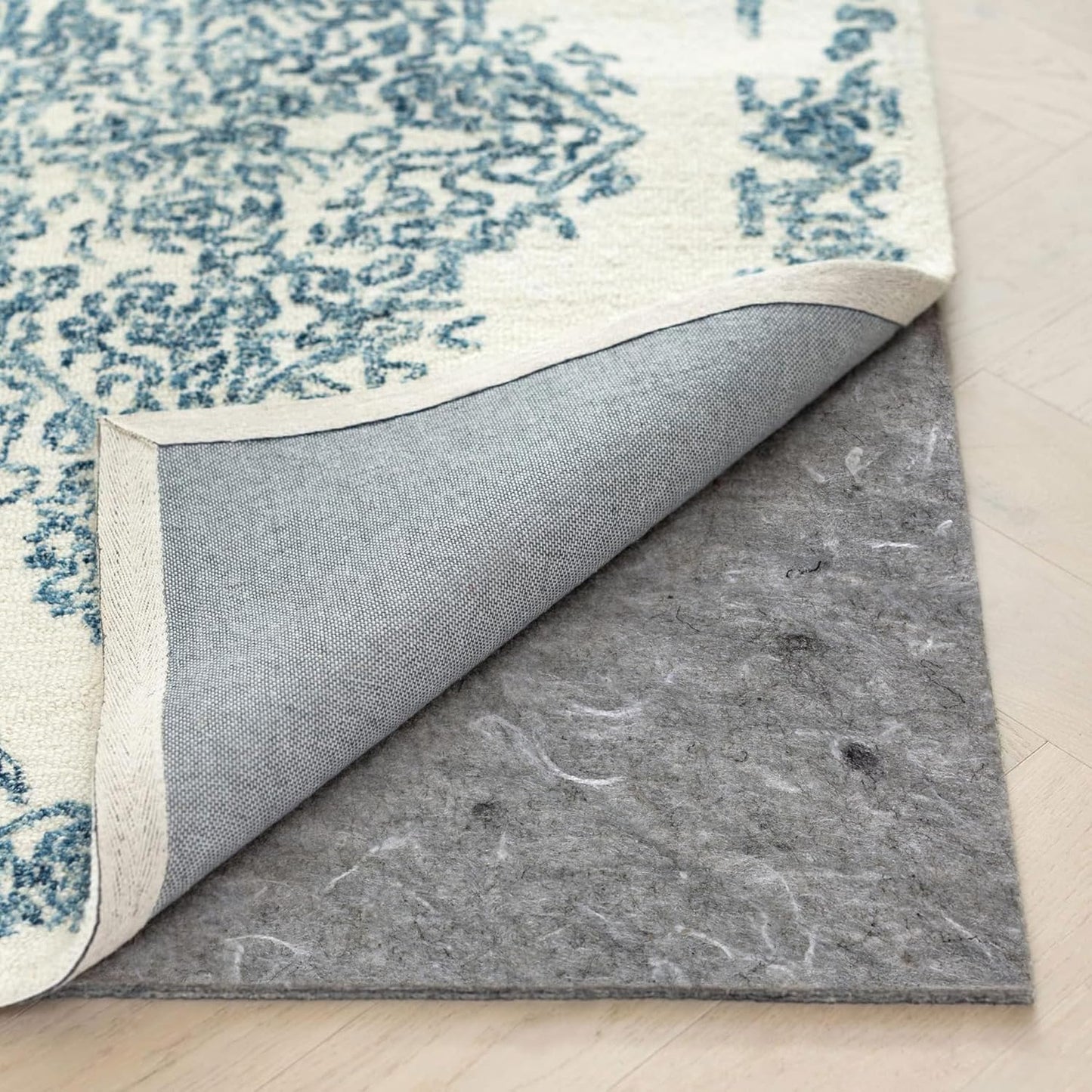 RUGPADUSA - Dual Surface - 8'x11' - 1/8" Thick - Felt + Rubber - Non-Slip Backing Rug Pad - Adds Low-Profile Comfort and Protection