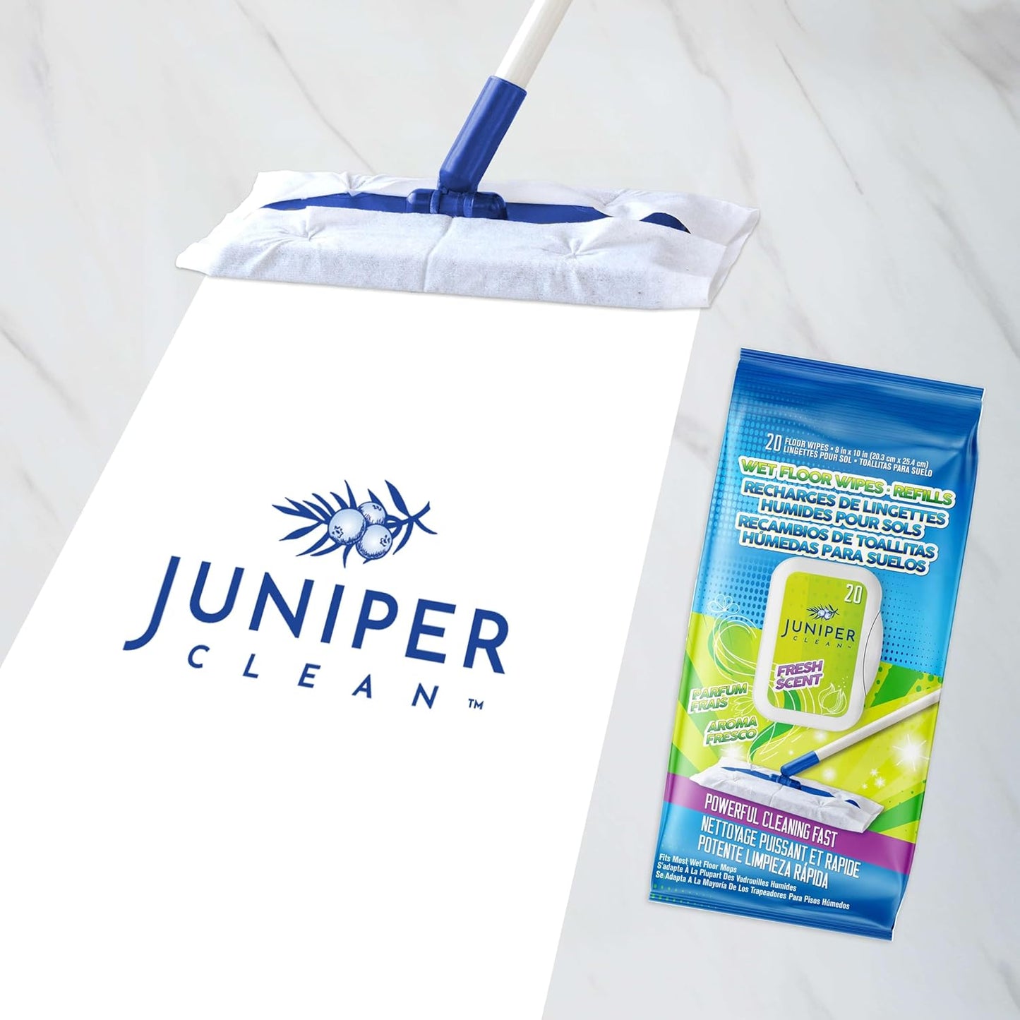 Wet Floor Wipes, Multi Surface Floor Cleaner Wet Mop Pads Fit Swiffer Sweeper Mop, Fresh Scent & Plant-Based Textured Cloth Trap Absorb Dirt, 20 Count (Pack of 12)