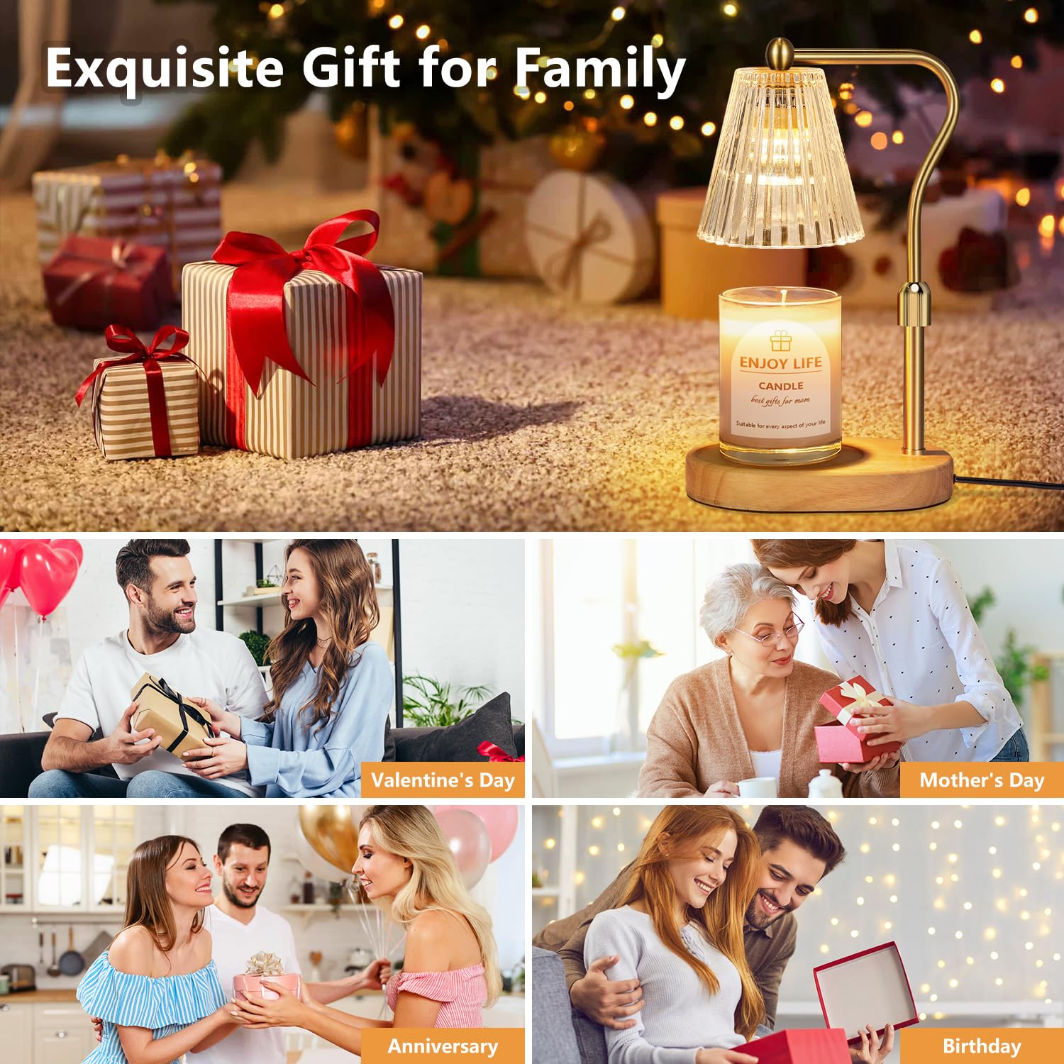 seenlast Candle Warmer Lamp with Timer Dimmer Adjustable Height for New Home Bedroom,Mothers Day