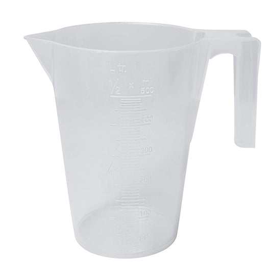 SP Bel-Art Tall Form 500ml Polypropylene Graduated Pitcher, 10ml, Chemical-Resistant Measure Pitcher, Heat-Resistant to 121°C, Durable Shatterproof Design for Lab, Kitchen, and Industrial Use