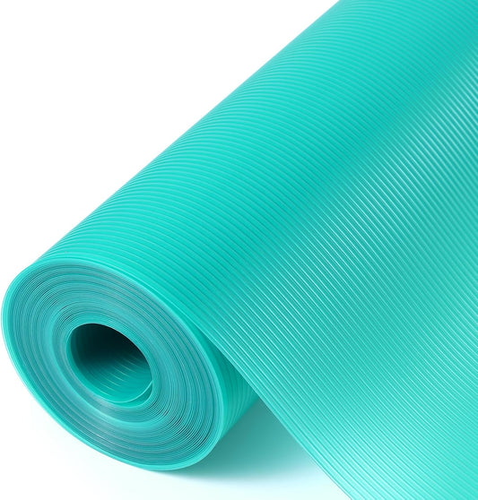 Shelf Liners for Kitchen Cabinets Drawer Liner Non Adhesive Cupboard Mat EVA Material Waterproof Refrigerator Mats Washable Fridge Liner for Cupboard and Desks Liner Blue 17.3 x 393.7 Inches