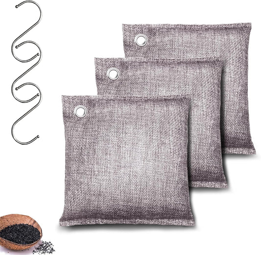 Activated Charcoal Odor Absorber, Odor Eliminator for Strong Odor,Coconut Shell Charcoal Air Purifying Bags for Home Car Closet Pet, Smoke Room Deodorizer