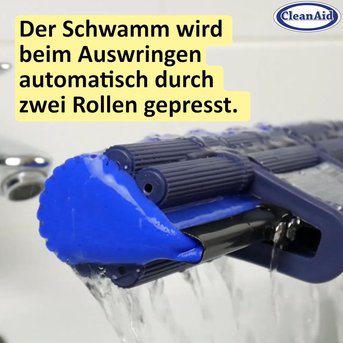 OneTouch GO! Floor Cleaner, Floor Mops, Sponge Mops, Mop with Wringing Function (4 x Refill Sponge)