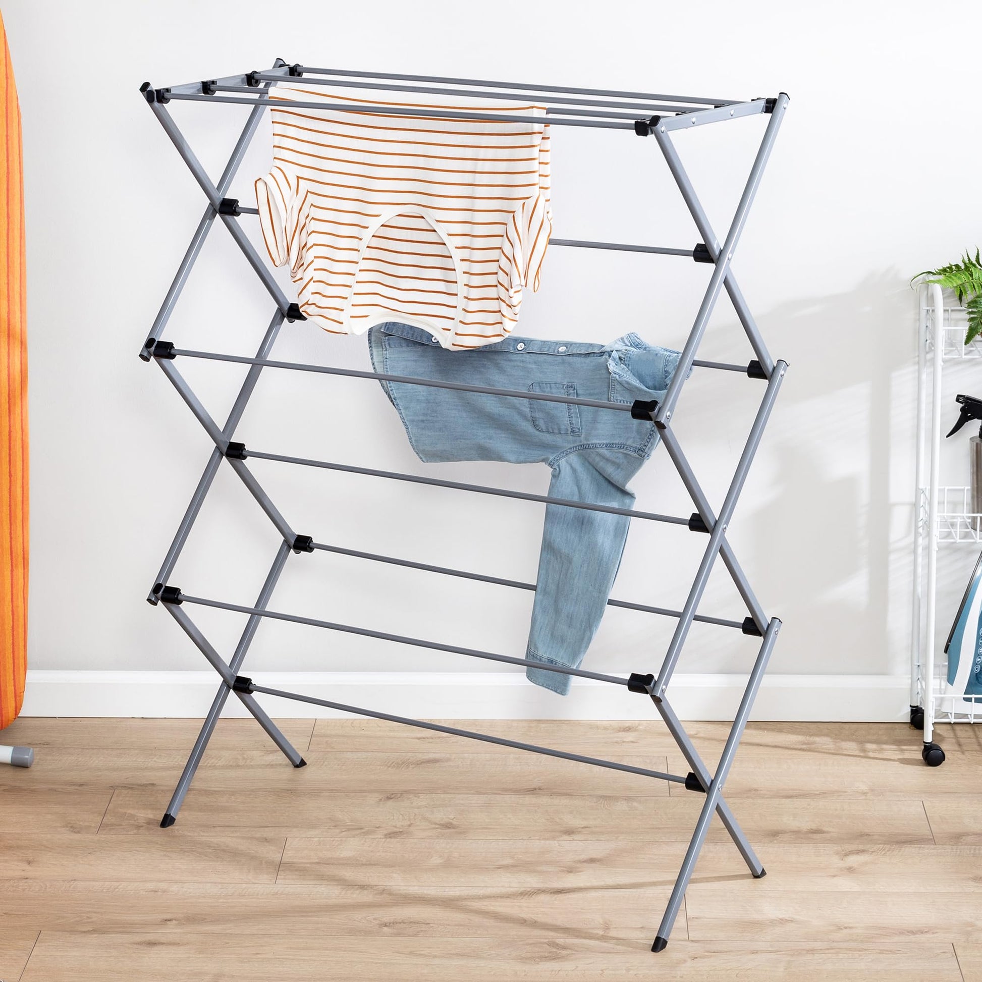 Honey-Can-Do Oversized Collapsible Clothes Drying Rack, 35", 50 lb, Grey