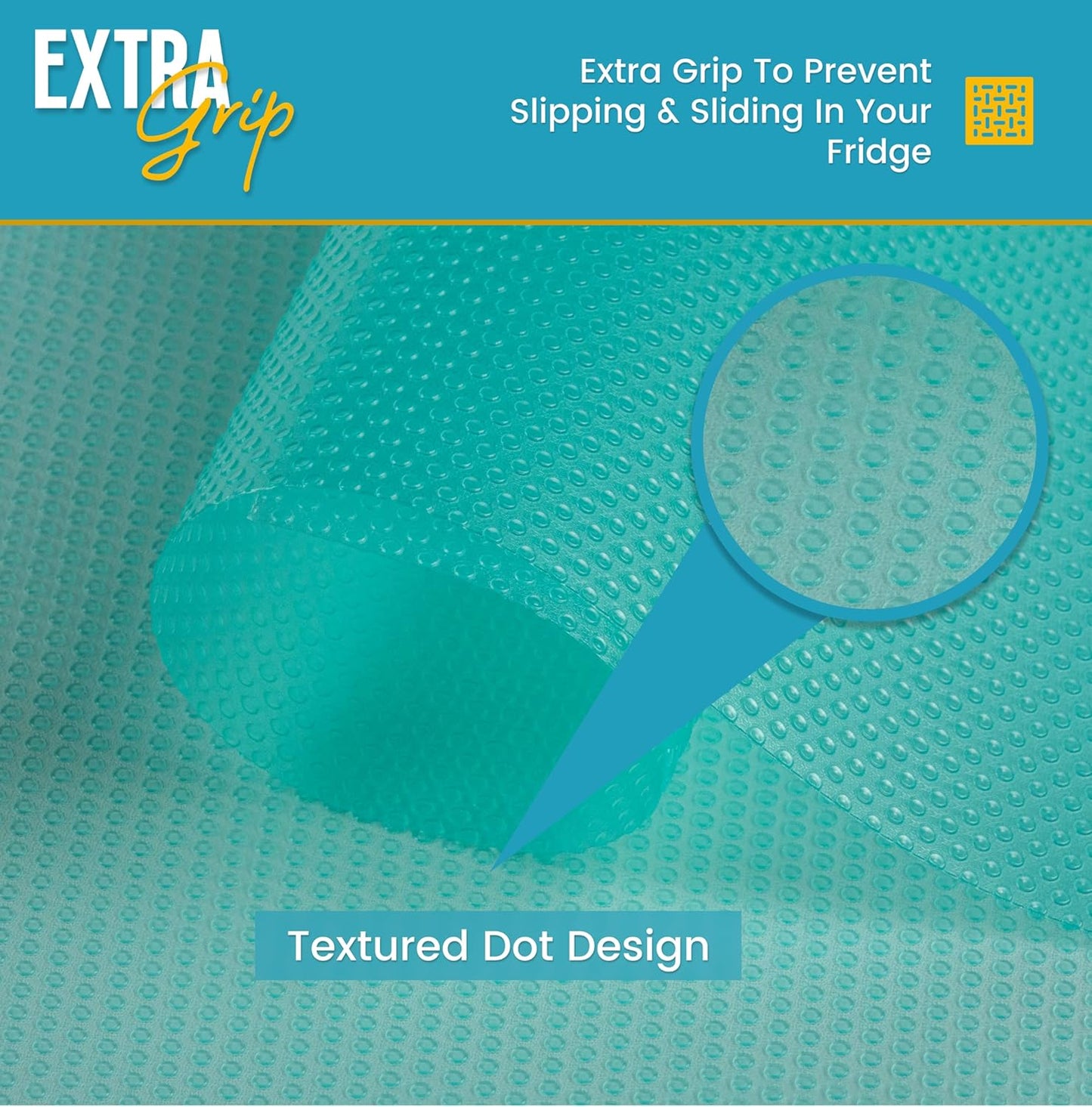 Refrigerator Liners for Shelves (8 Pack) by Linda’s Essentials - Non-Adhesive Shelf or Drawer Liner, BPA-Free Fridge Mats for Kitchen & Cabinets, Easy to Clean, Ideal Household Essentials (Blue)