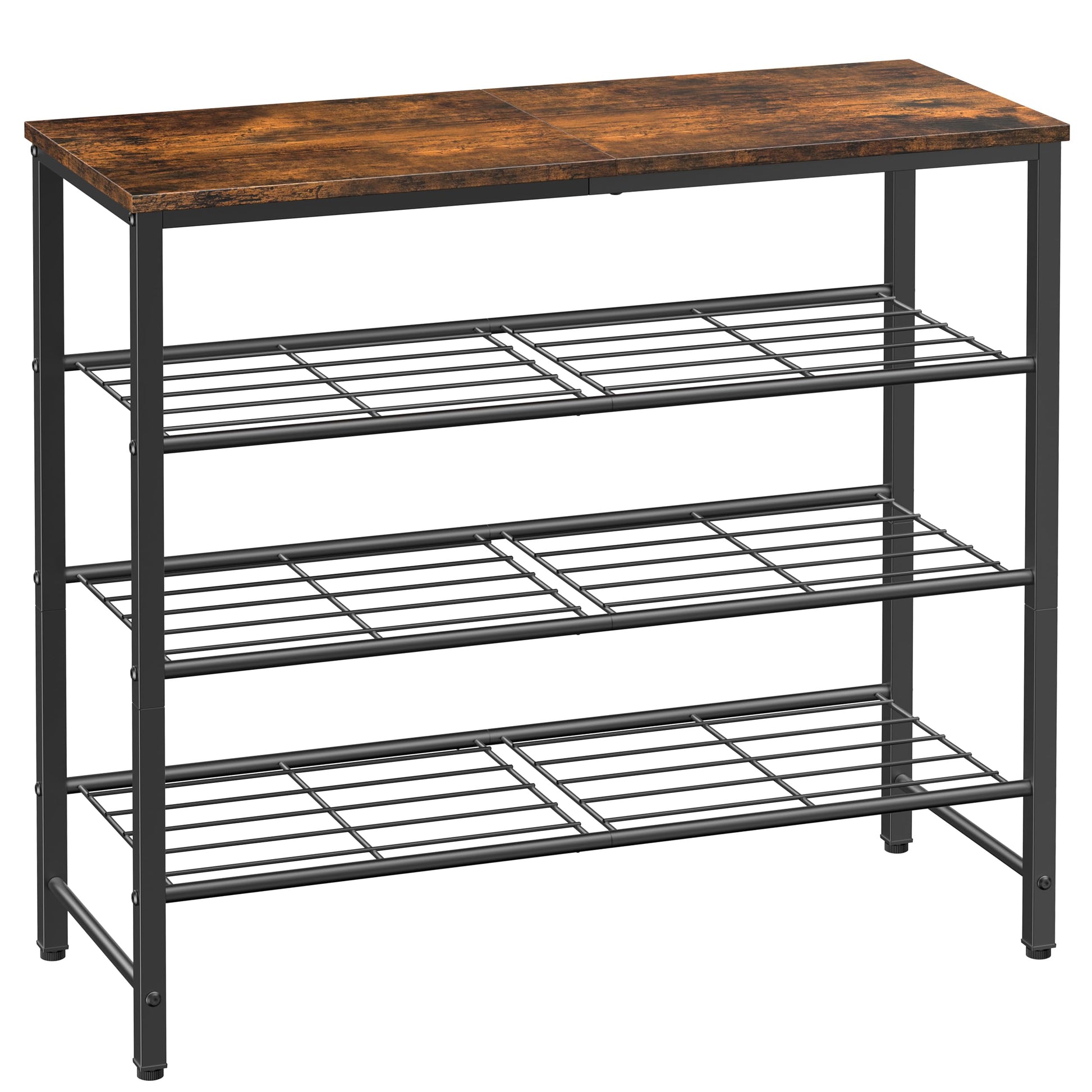 Kitsure Shoe Rack for Closet, Shoe Storage, 29.5" Wide - 4 Tier, Brown