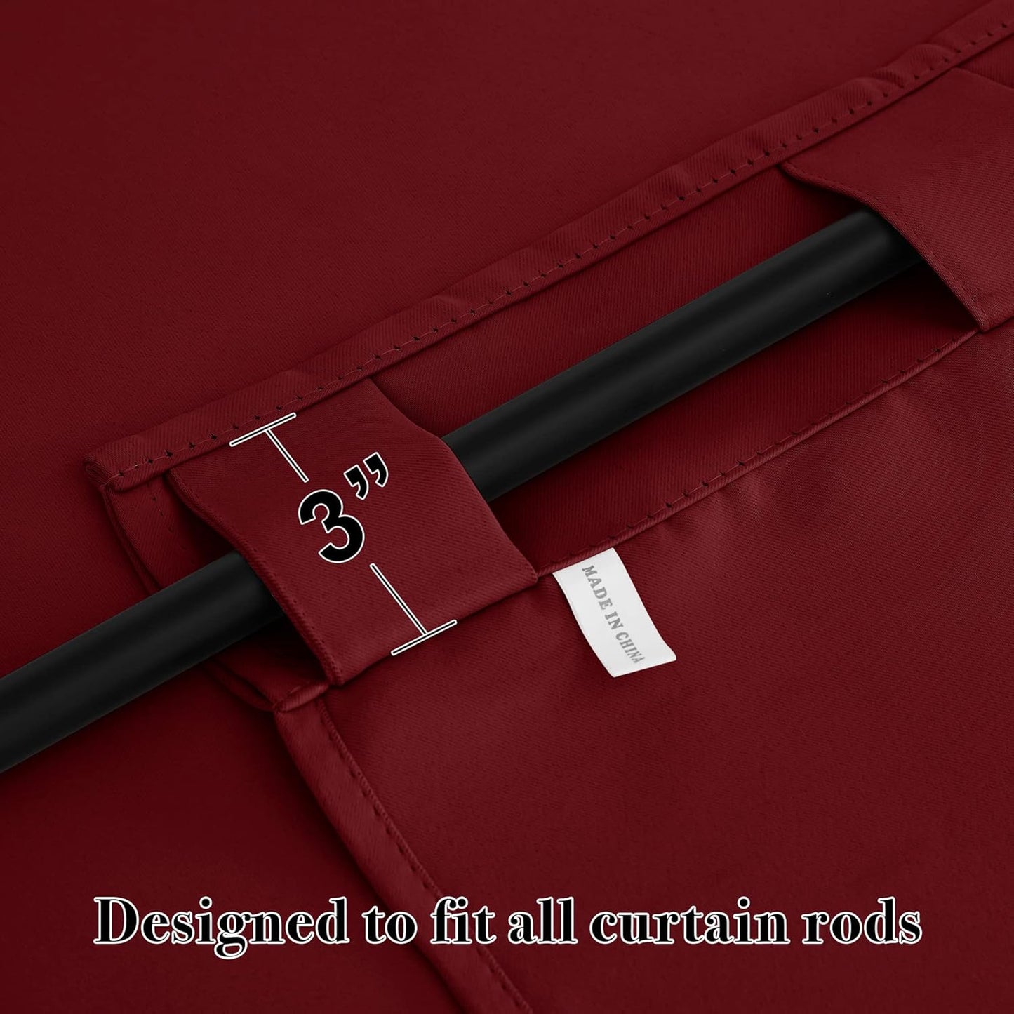 RYB HOME Small Window Curtains - Blackout Insualting Privacy Curtains for Kids Bedroom Kitchen Bathroom Basement Cafe Cabinet Tiers Drapes, 34 Width x 24 Length, 2 Panels, Burgundy Red