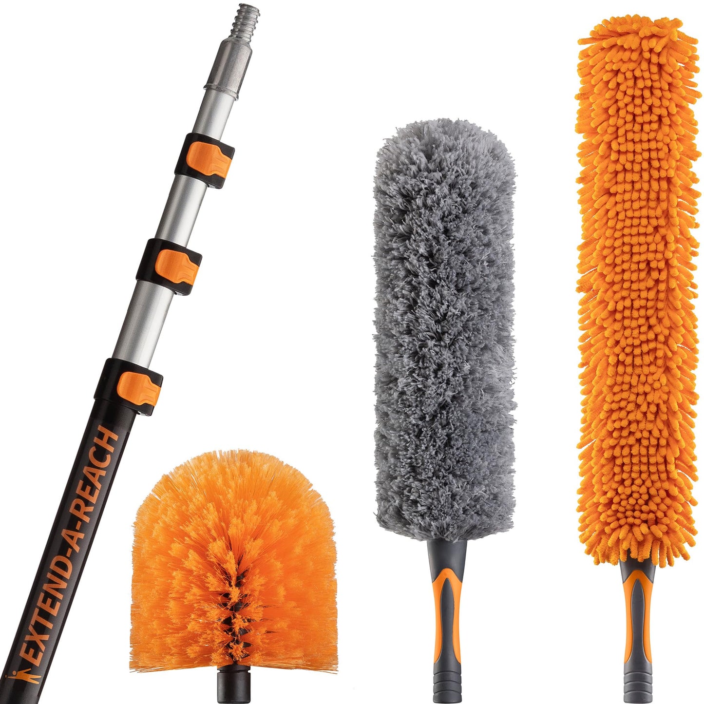 20 Foot High Reach Duster Kit with 4-12 ft Telescopic Extension Pole