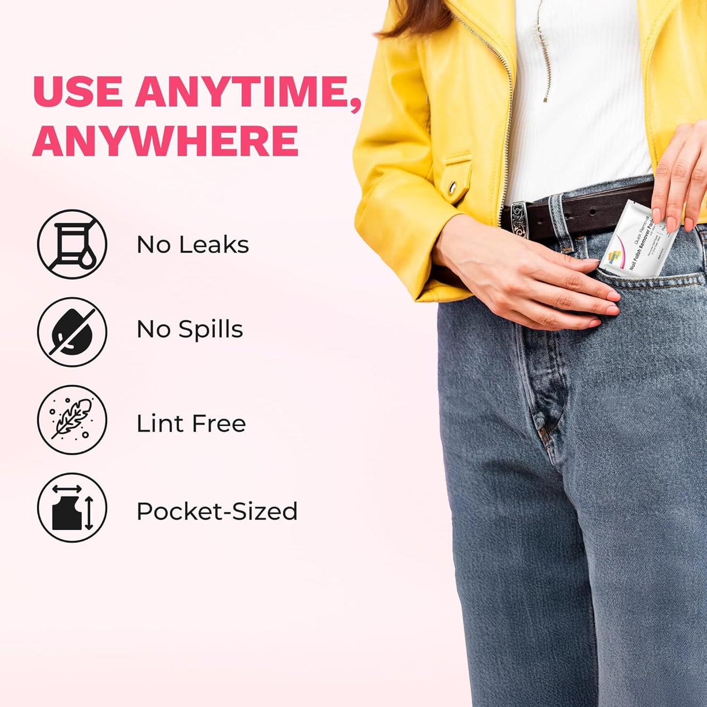 Diamond Wipes Nail Polish Remover Wipes with Aloe Vera, Acetone Nail Polish Remover Pads, Case of 500 Individually Wrapped Nail Polish Wipes