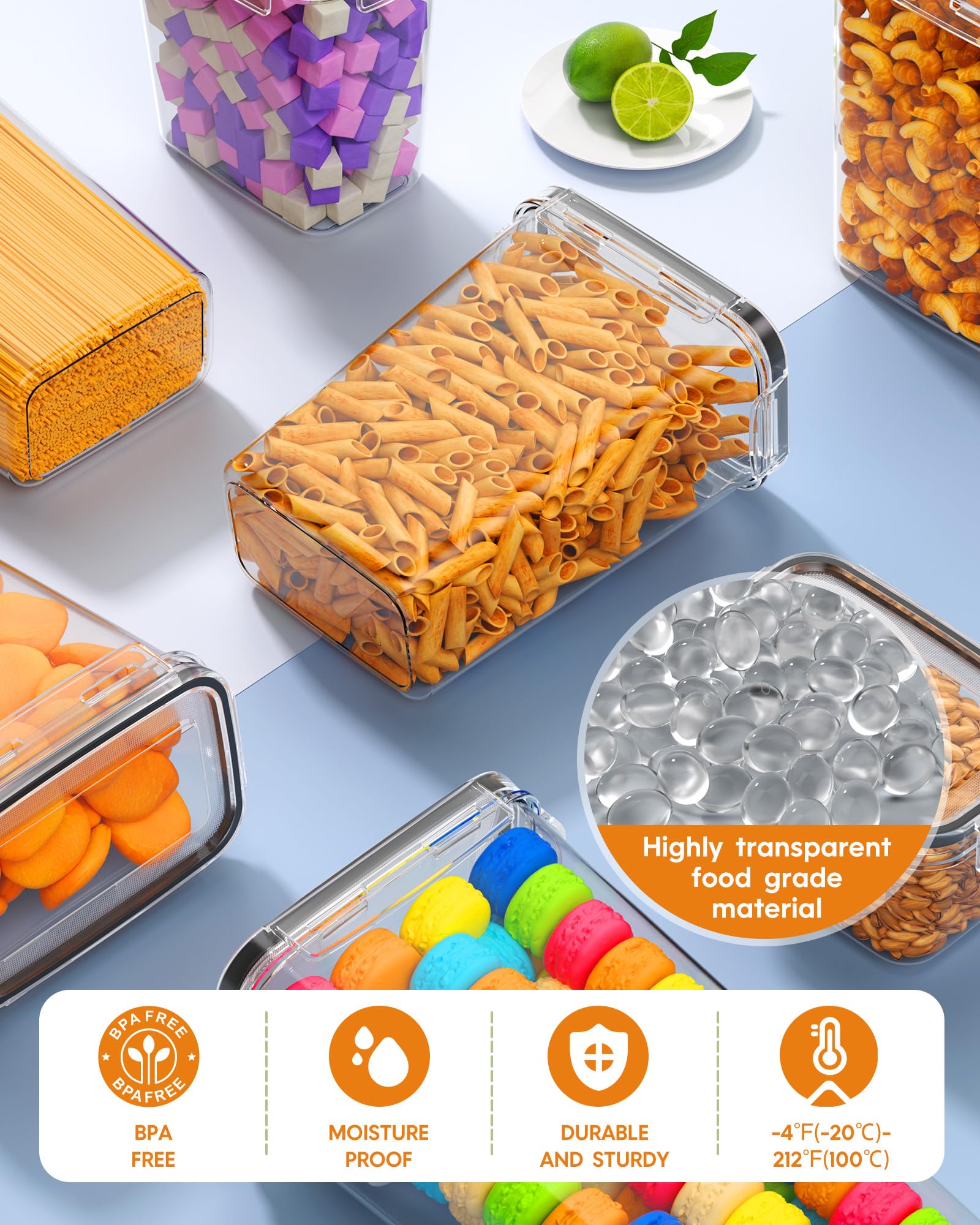 Airtight Food Storage Containers with Lids, 24 PCS Kitchen and Pantry Organization Canisters