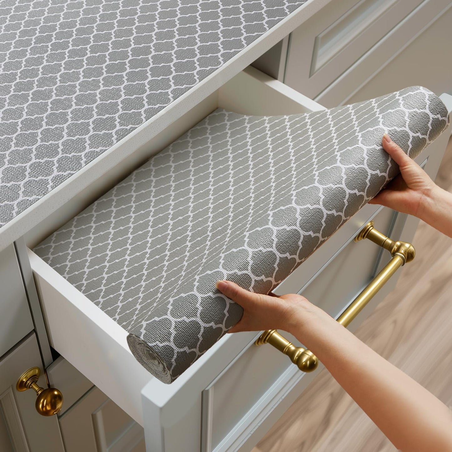 Shinlendid Shelf and Drawer Liner for Kitchen Cabinet Non-Adhesive Non Slip