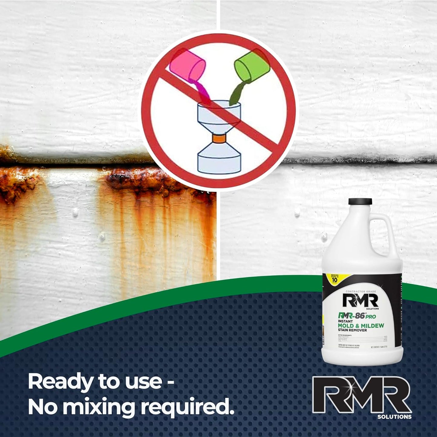 RMR-86 Pro Contractor Grade Mold Stain & Mildew Stain Remover Cleaning Solution, Professional Quality Formula, 1 Gallon
