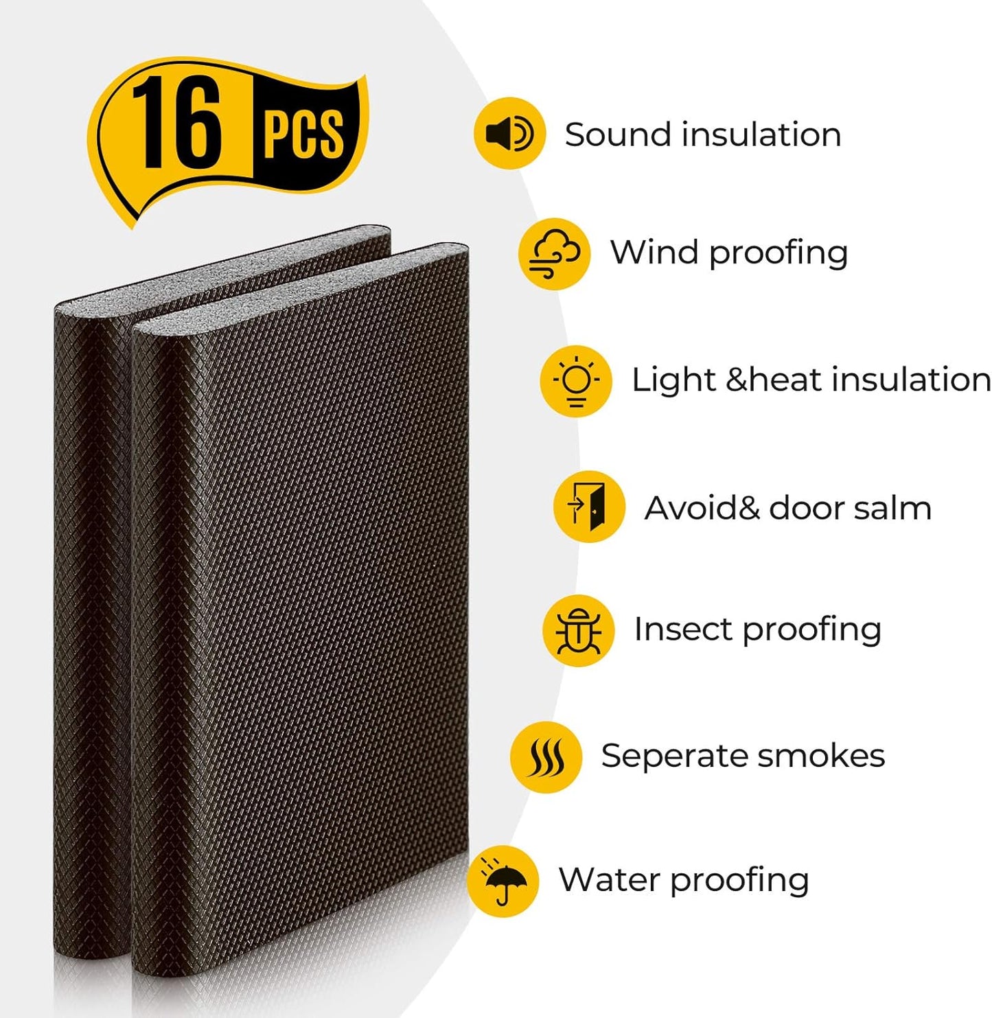 Zonon 32 Pieces Door Corner Seal Weatherstripping Exterior Door Frame Seal Draft Stopper Adhesive Corner Pads for Weather Stripping and Draft Protection (Brown)