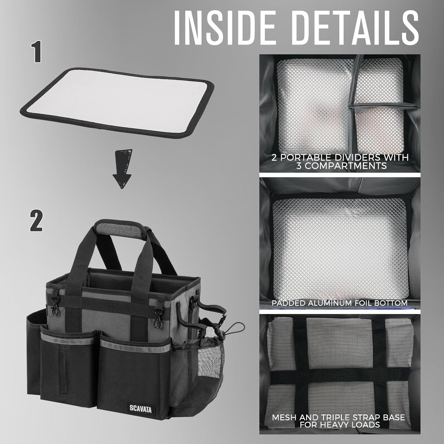 Compact Wearable Cleaning Caddy, Small Cleaning Caddy Supplies Organizer with Handle & Shoulder Straps for Housekeepers, Under Sink & Car Cleaning Tool Organizers Bag (DarkGrey)