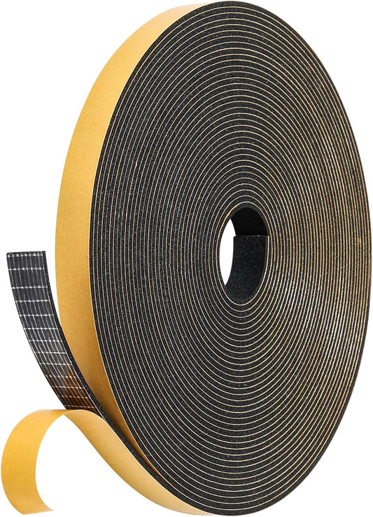 32Feet Weather Stripping (1/2 Inch X 1/16 Inch) Door Seal Strip, Strong Adhesive, Lightproof