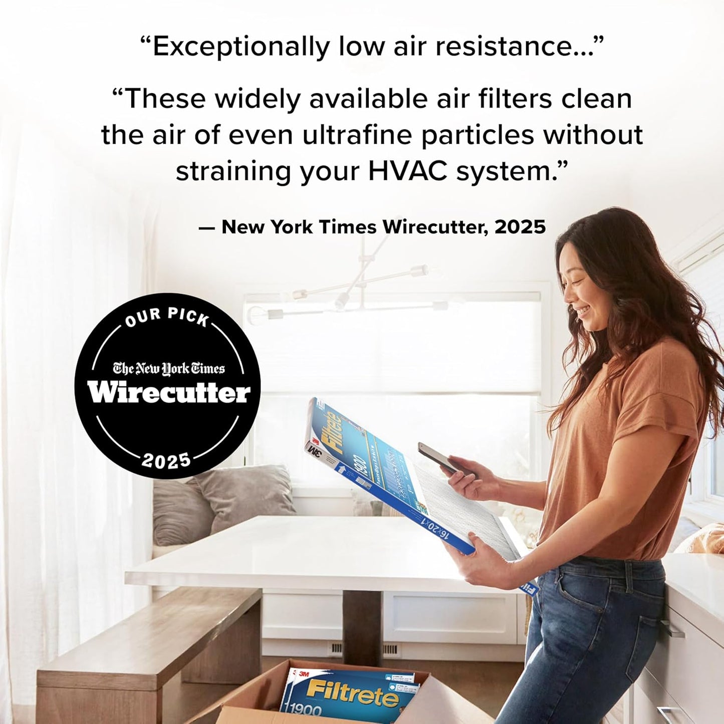 Filtrete 14x14x1 AC Furnace Air Filter, MERV 13, MPR 1900, Premium Allergen, Bacteria & Virus Filter, 3-Month Pleated 1-Inch Electrostatic Air Cleaning Filter, 6-Pack (Actual Size 13.81x13.81x0.78 in)