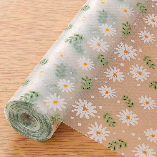 INNOLITES Shelf Liner – Cabinet & Drawer Liner Non-Adhesive – Waterproof Oil-Proof – Durable EVA with Floral for Kitchen Cabinets Refrigerator – BPA-Free, Easy to Cut 11.8" x 360"
