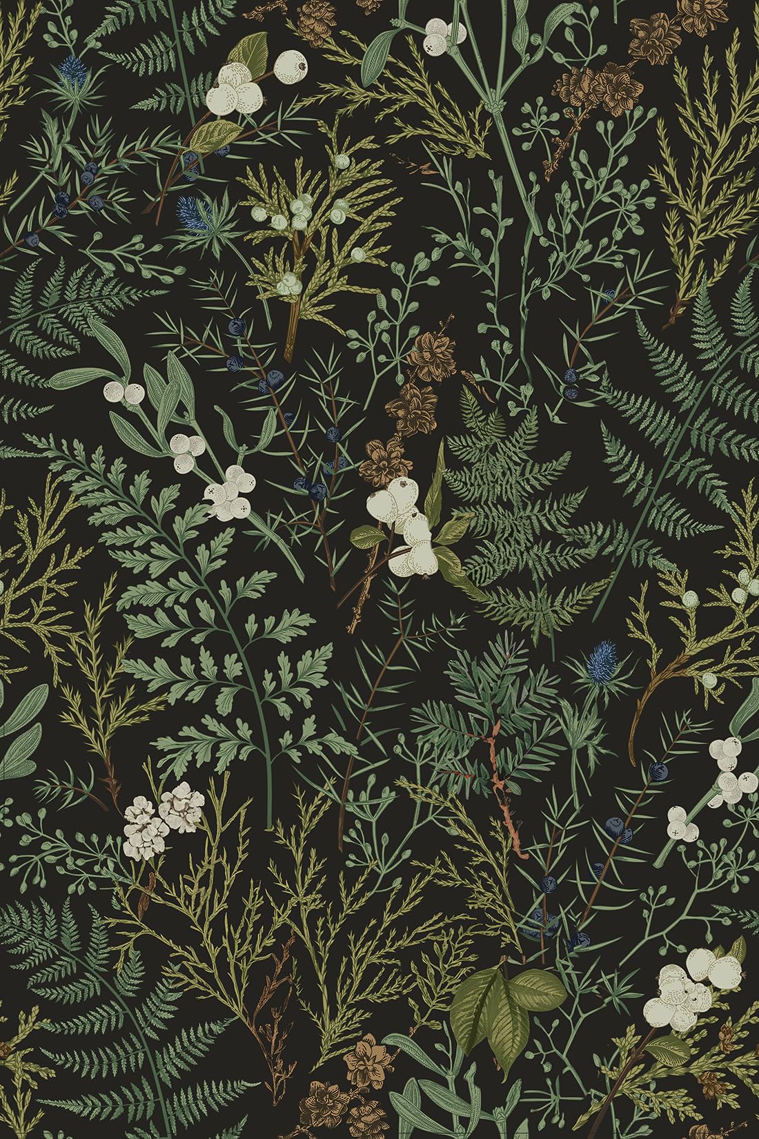 Dark Green Fern Botanical Shelf Liner Contact Paper Self Adhesive Vinyl Botanical Drawer Liner Wall