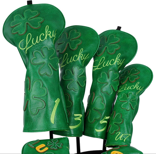 Golf Headcovers Golf Club Head Covers Four Leaf Clover Good Luck Charm - Clover Style Premium