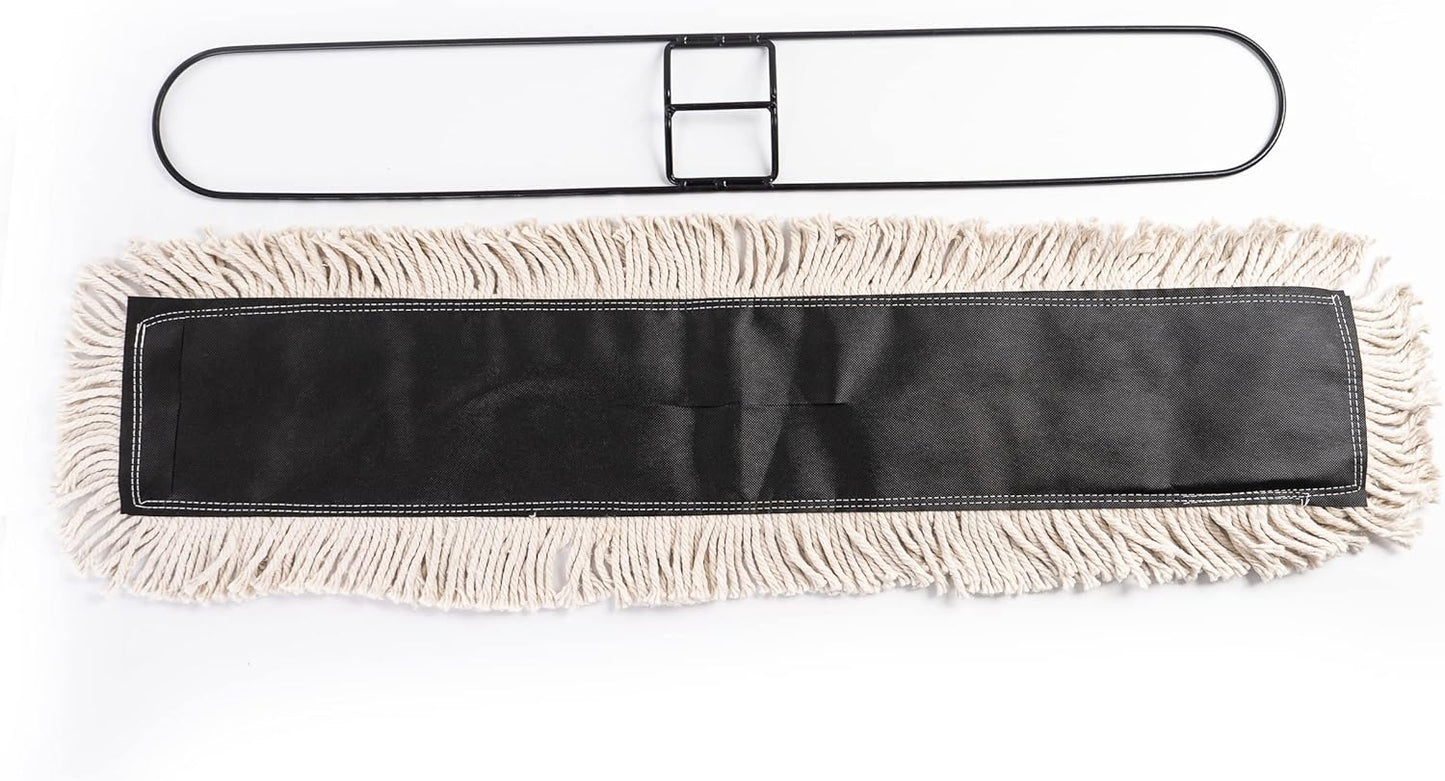 Matthew Cleaning 36'' High Strength Disposable Dust Mop Cotton Cut-end Yarn Mop Replacement Heads for Residential & Commercial Fit Standard Dust Mop Frames, Hardwood, Laminate, Concrete Floors 12Pack