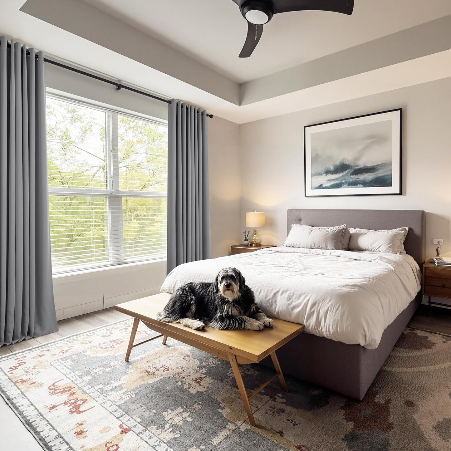 PONY DANCE Short Silver Grey Curtains for Small Windows, Blackout Thermal Insulating Drapes for Home Theatre Bathroom Kitchen Basement Cafe RV Camper Windows Blinds, Wide 42 x Long 40, 1 Pair