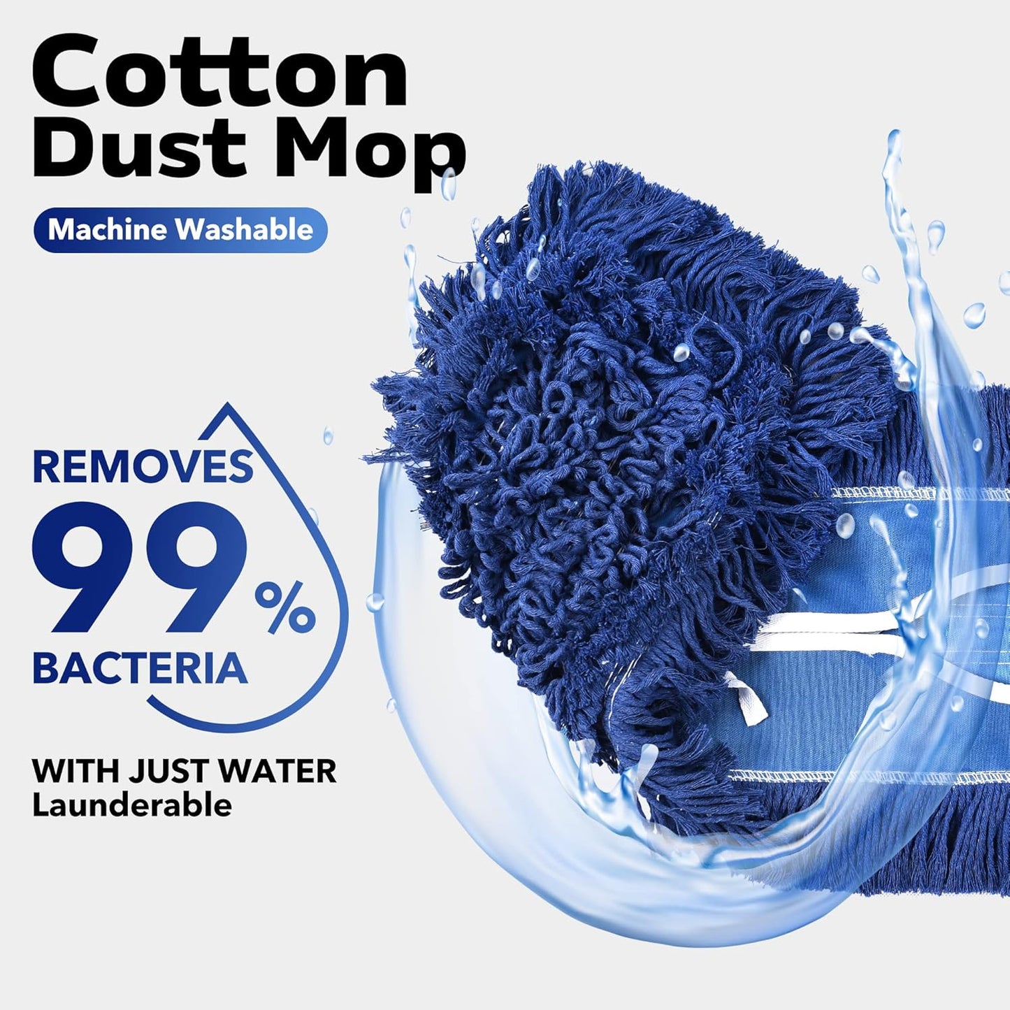 Matthew Cleaning 36'' Industrial Strength Cotton Dust Mop Refill Washable Replacement Heads for Residential & Commercial Use Fit Standard Dust Mop Frames, Hardwood, Laminate, Concrete Floors 12 Pack