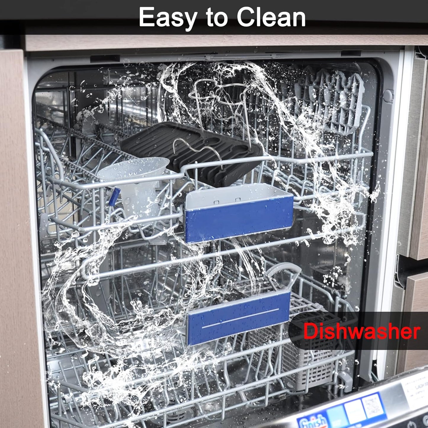 Gosmol Silicone Sponge Holder Rack Dish Soap Holder for Kitchen Counter, Waterproof Sponge Soap Tray for Kitchen Sink Bathroom, Multipurpose Sink Caddy Organizer for Soap Dispenser Black