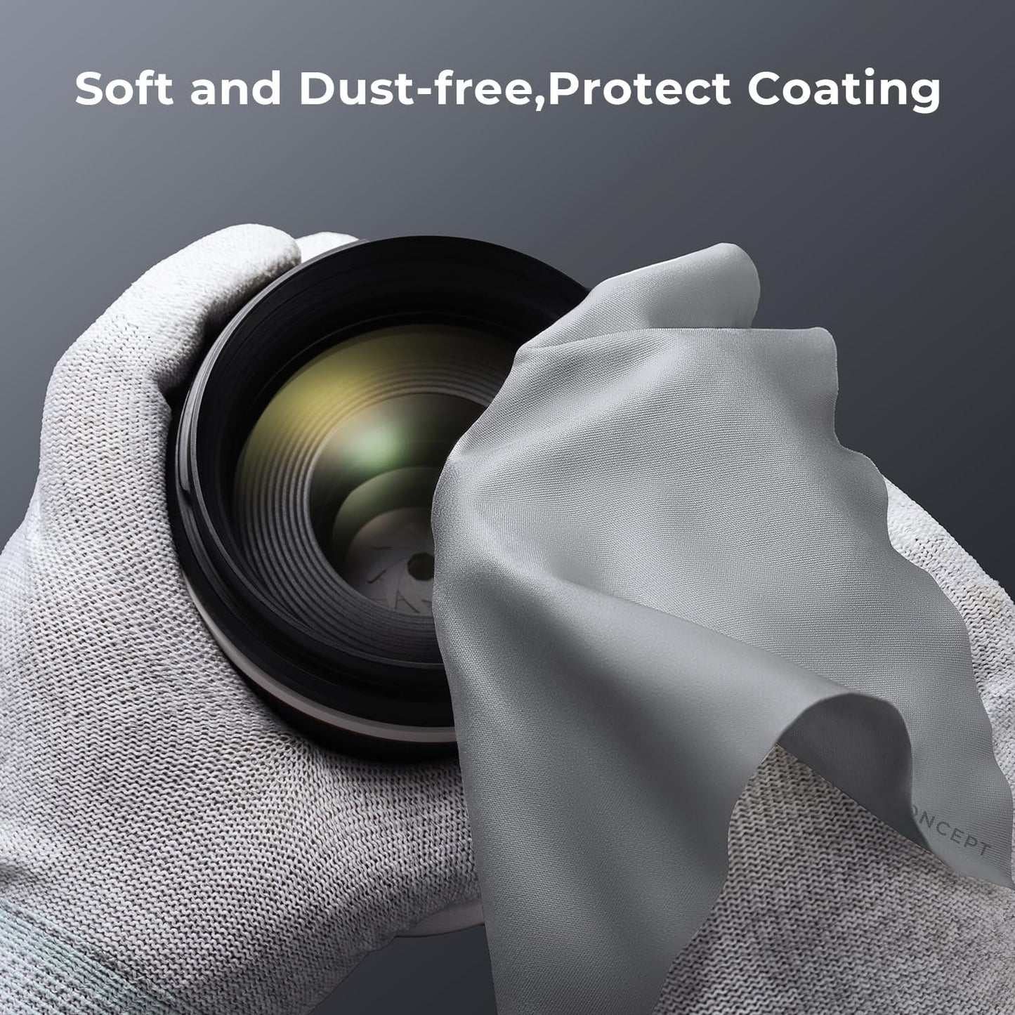 K&F Concept 6 Pack Microfiber Cleaning Cloths - Lens Cleaning Cloth for Cleaning Camera Lenses, Glasses, Screens, Cameras, Eyeglasses, LCD TV Screens, Tablets Washable