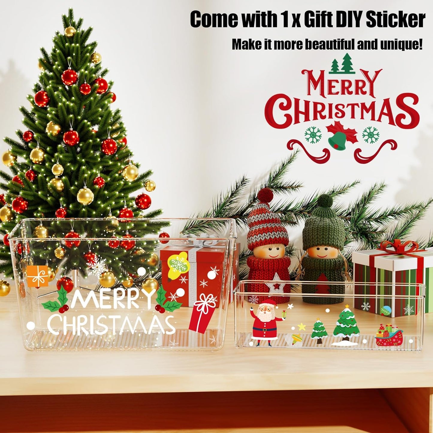 Set of 4 Clear Plastic Storage Bins, 2 Large +2 Small Pantry Organizers and Storage Containers for Kitchen Organization, Home Storage Essentials for Cabinet, Office, Garage, Freezer& Bathroom