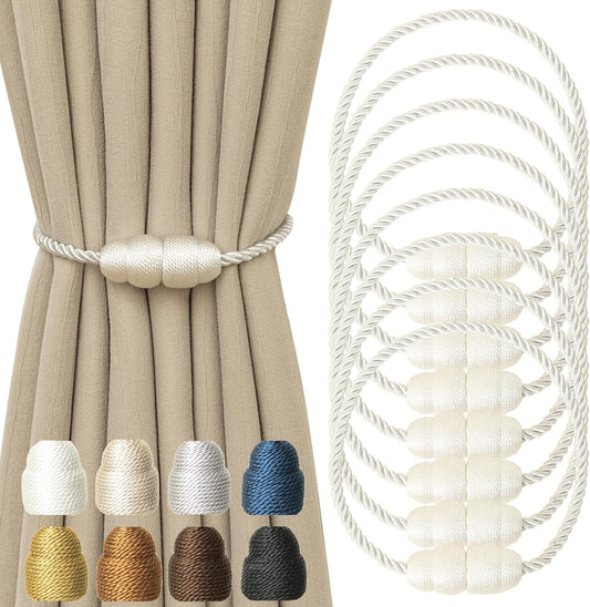 Magnetic Curtain Tiebacks Rope Curtain Tie Backs for Curtains 8 Pack Curtain Holders for Drapes