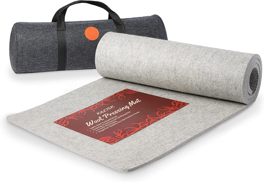 Extra Large Wool Pressing Mat 22" x 60" with Carrying Case – 100% New Zealand Wool Ironing Pad for Quilting, Sewing & Embroidery – Heat Retaining & Double-Sided Pressing Surface