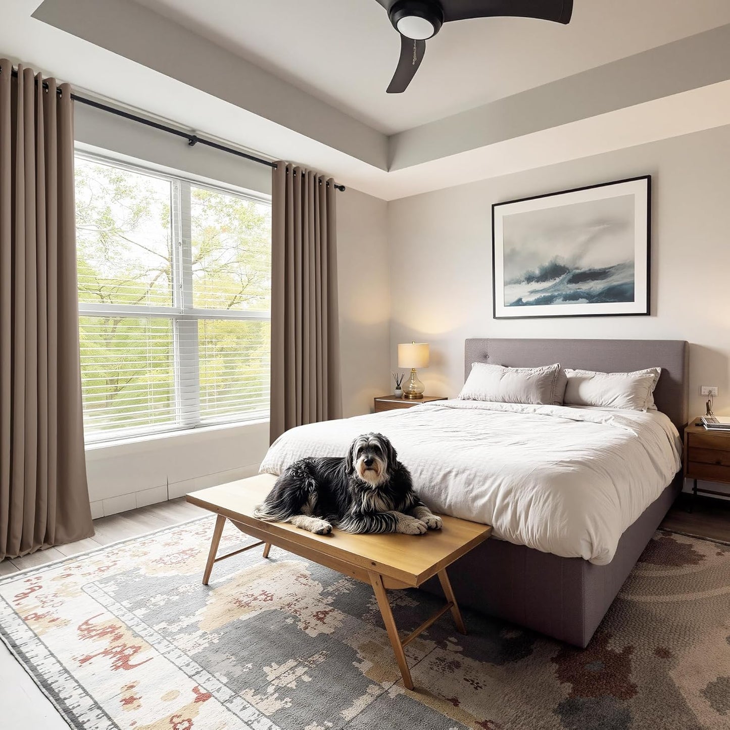 PONY DANCE Small Curtains for Bathroom Windows, Blackout Blinds Shades for Bedroom Dorm Storage Cabinet Door Kitchen Basement Farmhouse Decor, W 34 x L 36 inches, Mocha, 2 Panels