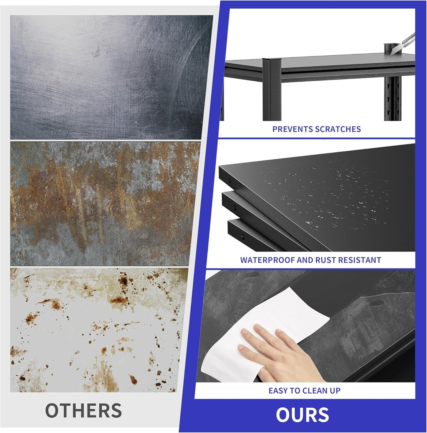 4 Pieces Garage Shelving,87"X48"X24"Inches,Heavy Duty Sturdy Steel Thickened Metal Shelves for Storage,Garage Storage Shelves,Black Shelving Unit Shelf Rack Industrial Shelving Shelf