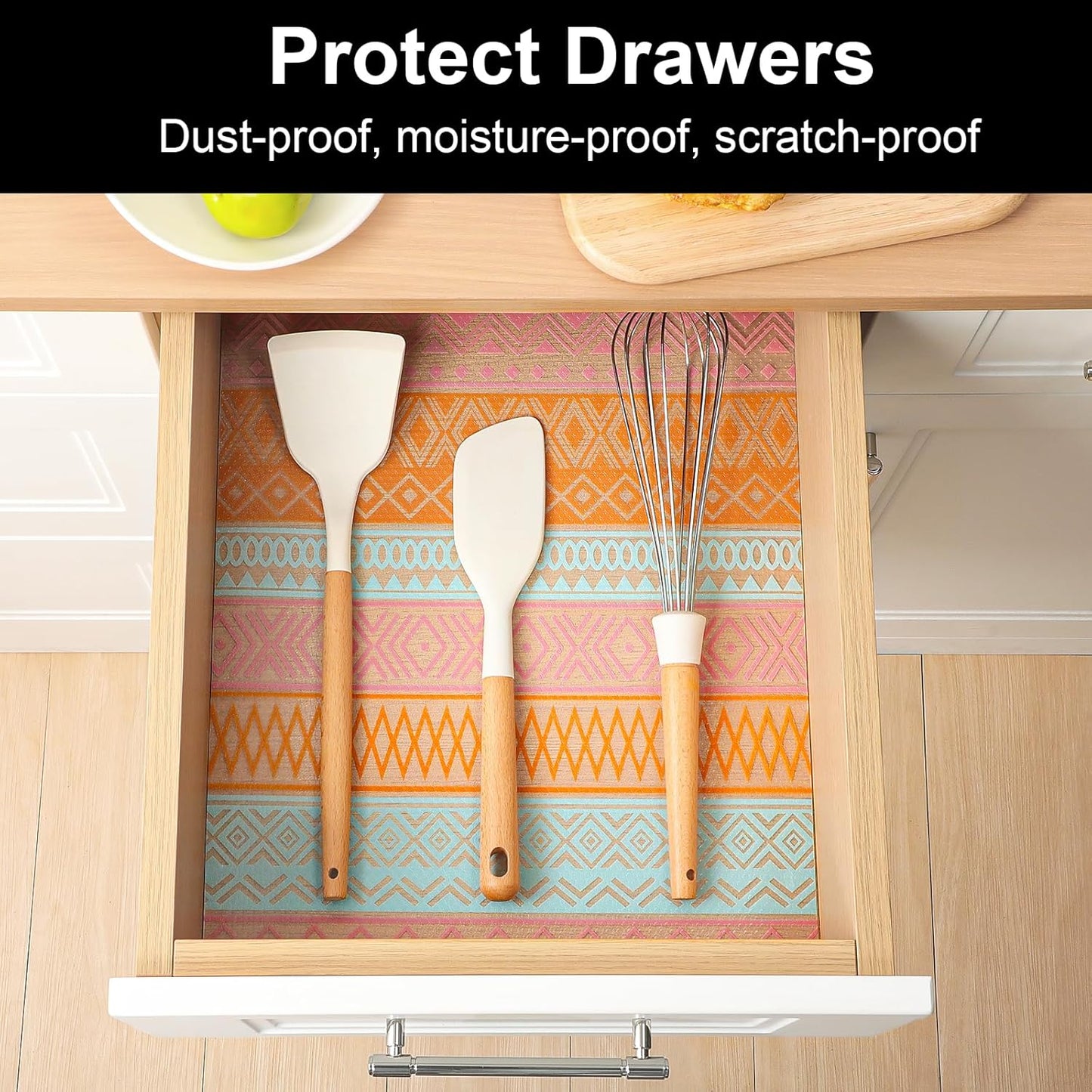 Cooyes Shelf Drawer and Cabinet Liner, Washable Oil-Proof Shelf Liners for Kitchen Cabinets, Shelves, Refrigerator, Non-Adhesive Drawers Mats