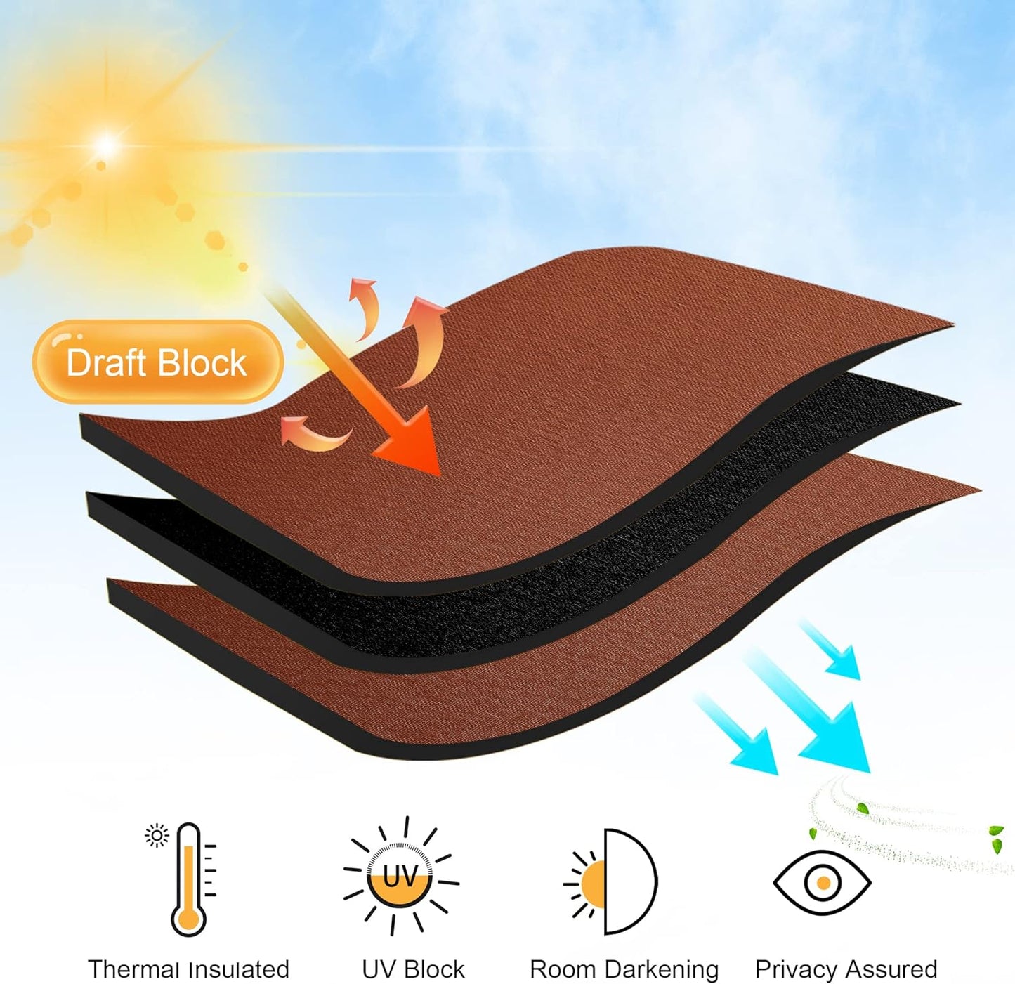 RYB HOME Orange Short Curtains Blackout, 45 inch Durable Cafe Curtains Room Darkening Window Drapes Privacy Protection for Basement Closet Kithen, W29 x L45 inch, 2 Panels