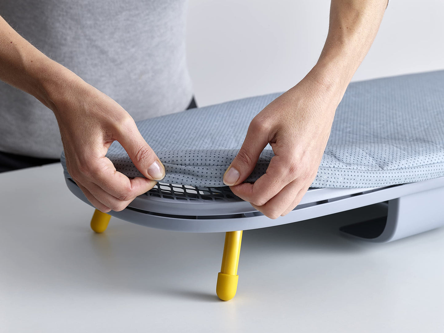 Joseph Joseph Pocket Max Portable Folding Tabletop Ironing Board, 35" Surface, Integrated Iron