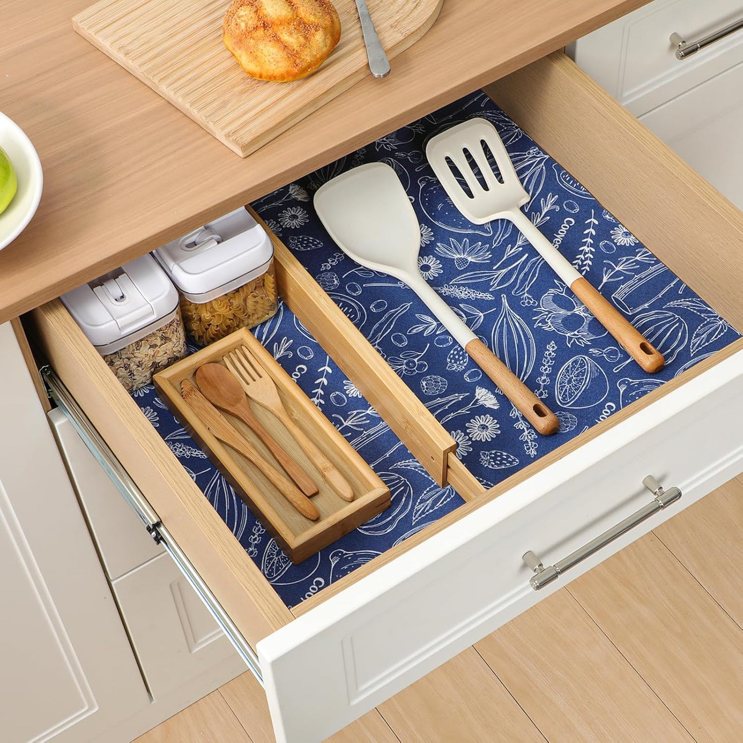 Cooyes 6 Pack Refrigerator Shelf Liners for French Door Fridge, 17.7" × 36" Extra Large, Non-Slip Fridge Mats Machine Washable, Refrigerator Drawer Liner for Glass Shelves Kitchen Cabinet