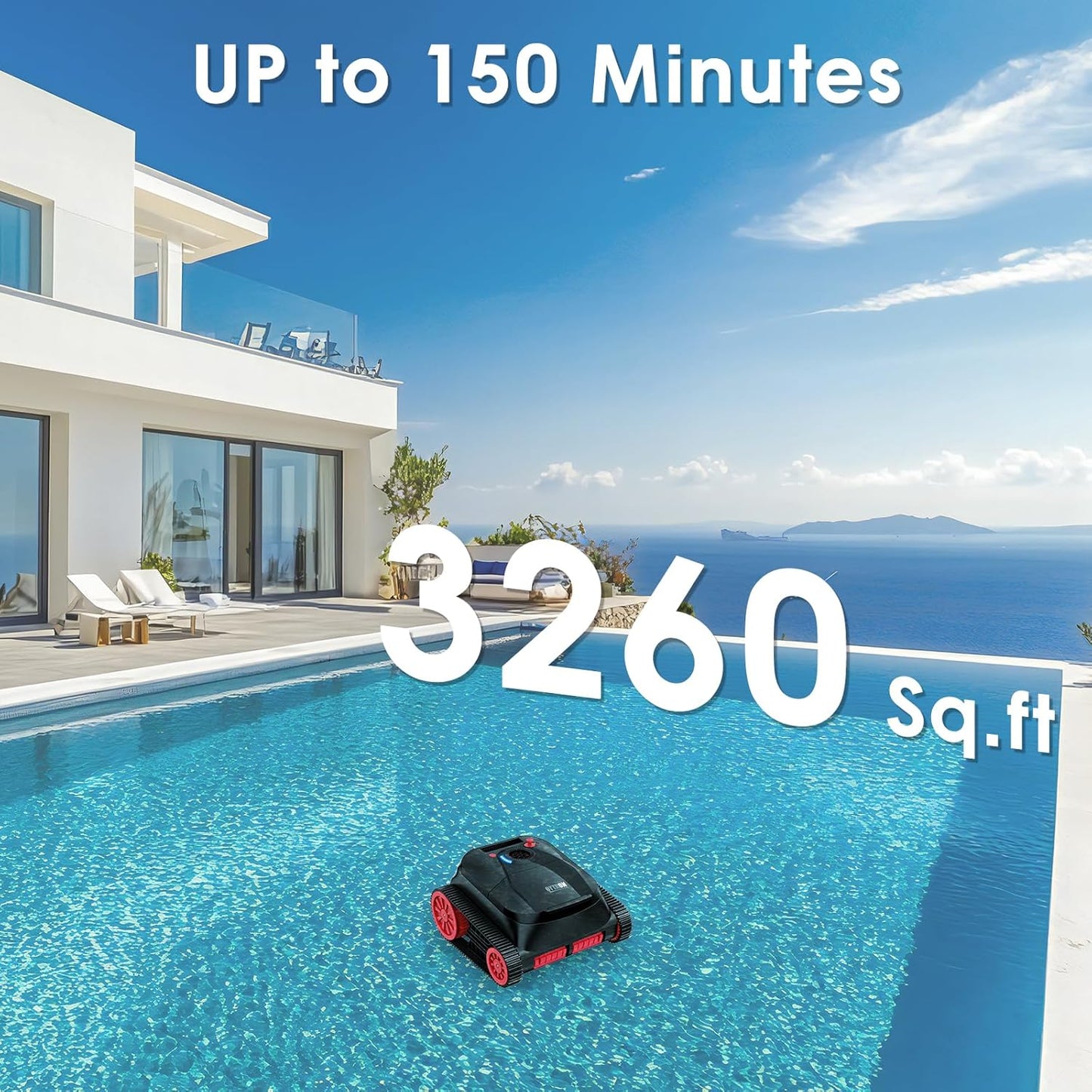 NIXBOT QP5 Robotic Pool Cleaner, Cordless Pool Vacuum for Inground Pools, Dual-Motor Turbine System, Robotic Pool Vacuum for Above Ground Pools with Wall Climing and Navigation Technology
