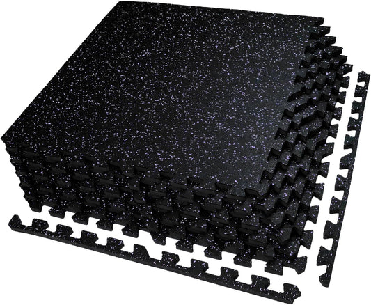 AIRHOP 0.56in Thick 24 Sq Ft Exercise Equipment Mats, 6 Tiles Upgraded Rubber Top with High Density