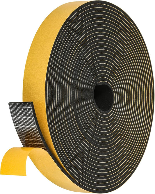 26Feet Weather Stripping Seal (1 Inch X 1/8 Inch) for Door Window, High Density Foam Tape