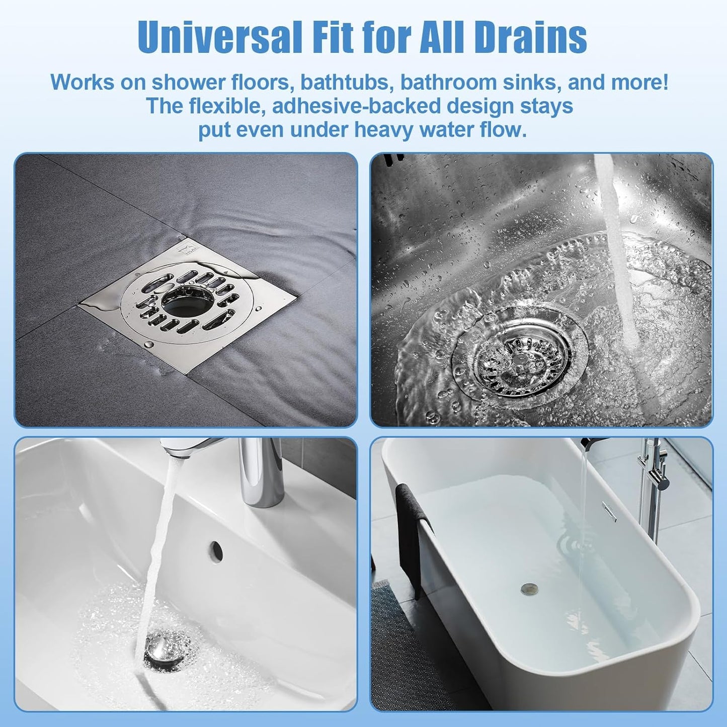 30 Pack Disposable Shower Drain Hair Catcher Hair Trap Drain Covers 4.3” Extra-Wide Mesh Hair Catcher for Shower, Sink, Laundry & Bathtub