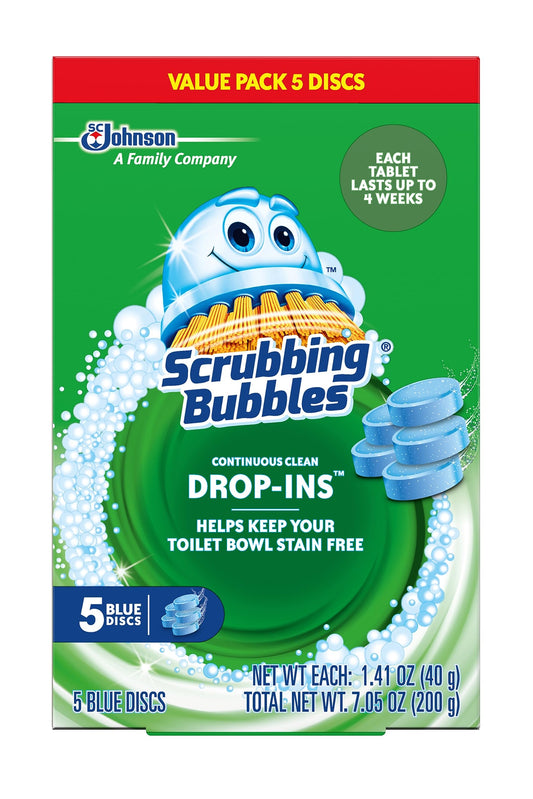 Scrubbing Bubbles Continuous Clean Toilet Drop-Ins, Automatic Blue Toilet Bowl Cleaner, Septic-Safe