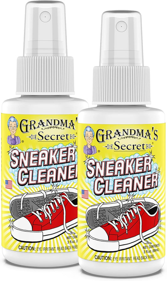 Grandma's Secret Sneaker Cleaner - Shoe Cleaner for Rubber, Canvas and Leather - Stain Remover Spray Removes Dirt, Grime and Grass - Sneakers Cleaner for Outdoor Shoes, Slippers and Moccasins ??3 oz