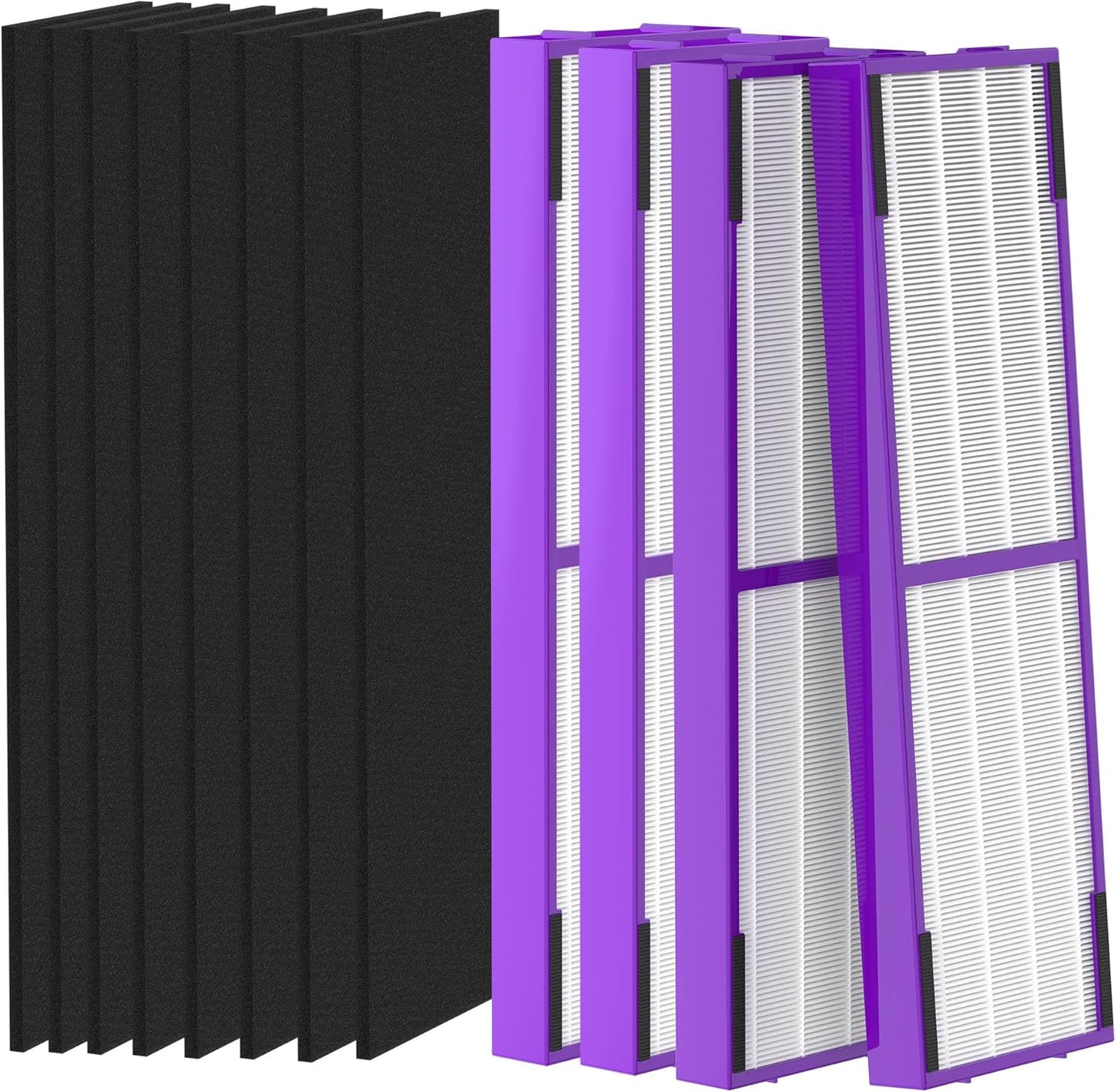 4 Packs FLT4850PT FLT4825 HEPA Filter b Replacement Pet Compatible with AC4825 AC4825E AC4825W AC4300 AC4800 AC4900 AC4850 Air Cleaner Purifier with 8 activated carbon pre-filters