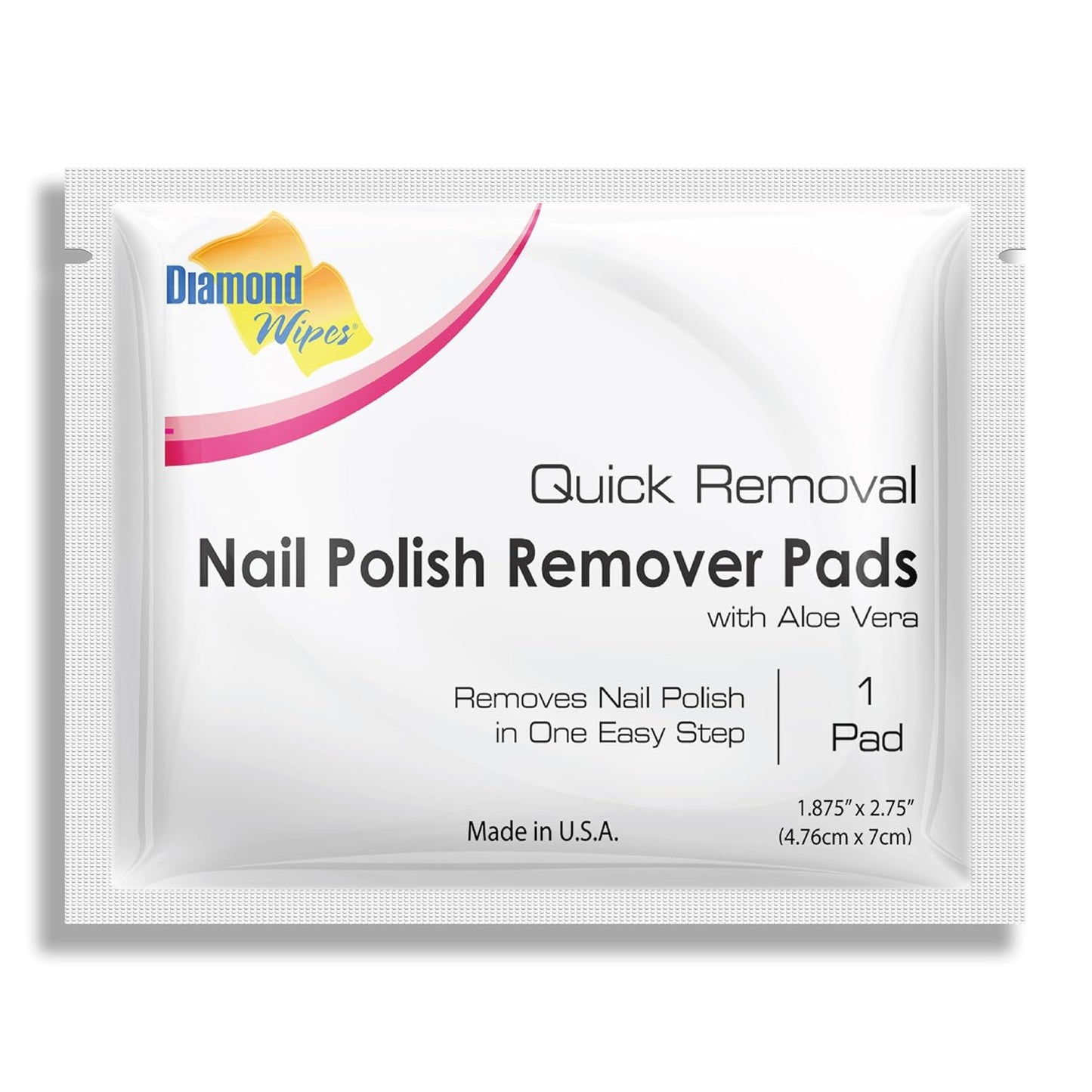 Diamond Wipes Nail Polish Remover Wipes with Aloe Vera, Acetone Nail Polish Remover Pads, Case of 500 Individually Wrapped Nail Polish Wipes