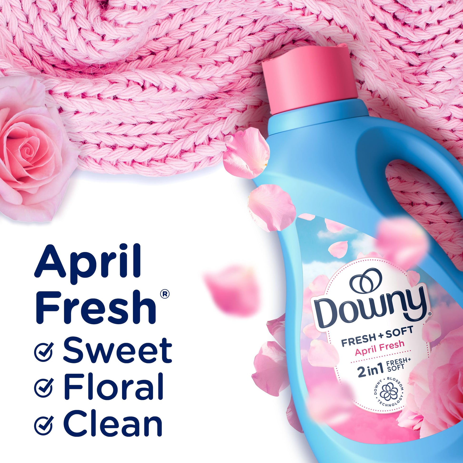 Downy Liquid Fabric Softener, April Fresh 2-in-1 Fresh & Soft, 140 Fl Oz, 190 Loads, Fabric